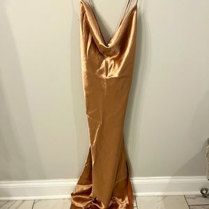 ASOS Design cami midi slip dress - Bronze satin - Size 10 - Never worn